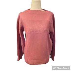 Dusty rose boatneck knit sweater size medium